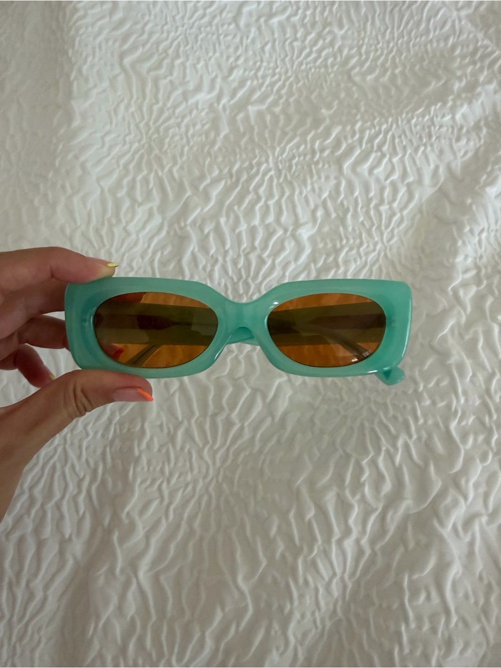 Special Edition Emma Chamberlain x Crap Eyewear Turquoise Rectangle Sunglasses